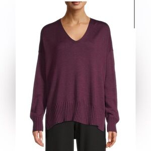 Eileen Fisher SWTPL Fine Merino Wool V-Neck Box-Top Sweater Sz 1X MSRP $268